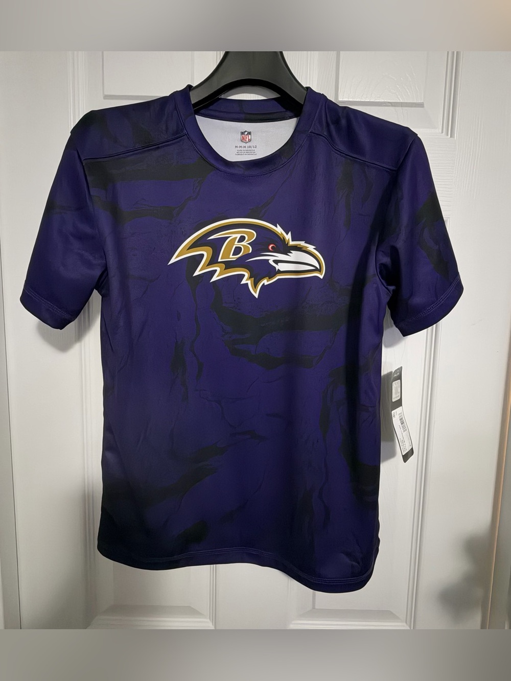 BNWT YOUTH MEDIUM 10-12 BALTIMORE RAVENS DRI-FIT NFL TEAM APPAREL SS T-SHIRT